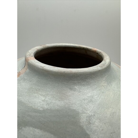 Vintage Bettye Barclay Vase Pot Pottery Large Pink White Blue 8” Handmade Signed - Picture 14 of 15
